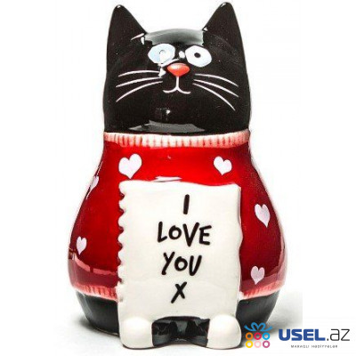 Cat figurine "I love you"